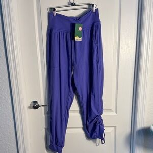 HALARA Women’s Purple Drawstring Harem Joggers Pockets Size L NWT